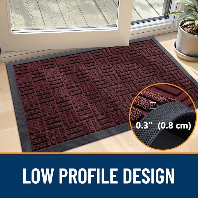 OLANLY Front Door Mat Outside Entrance 59x34, Heavy Duty Sturdy Natural Rubber - Image 5