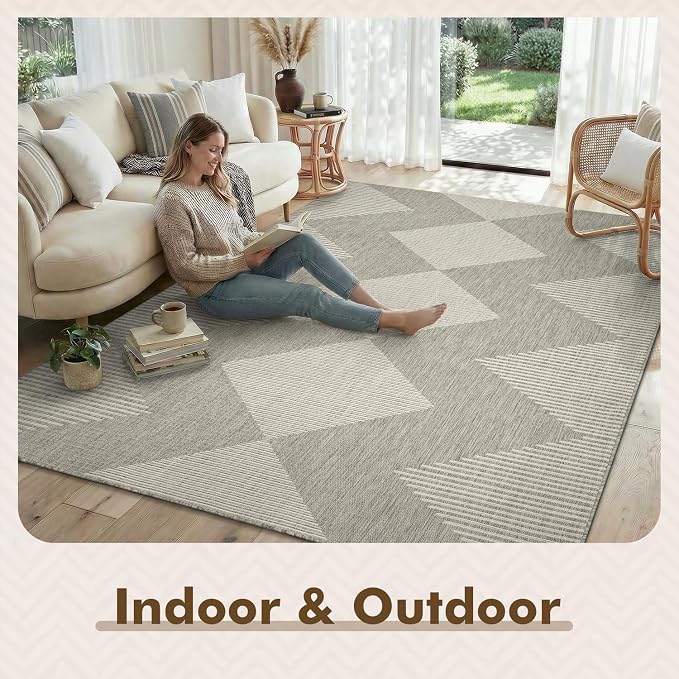 MontVoo-Outdoor Rug Carpet Patio Rug 8x10 Polypropylene Indoor Outdoor Rugs - Image 3
