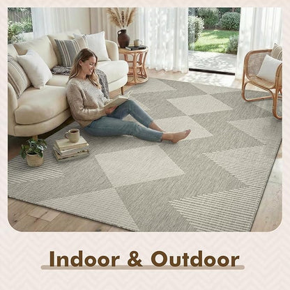 MontVoo-Outdoor Rug Carpet Patio Rug 4x6 ft Polypropylene Indoor Outdoor Rugs - Image 3