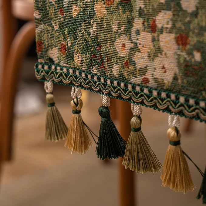 Ditsy Floral Table Runner Daisy Green 13 x 108 Inch | Jacquard Weave Pattern - Image 6