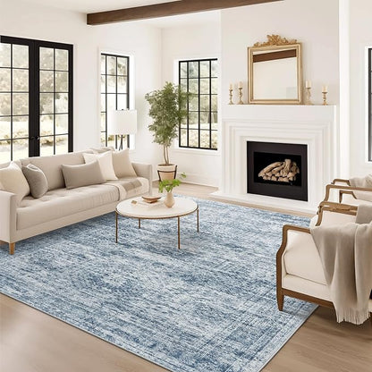 Soalmost 9x12 Area Rugs for Living Room, Non Slip Machine Washable Vintage Rugs - Image 8