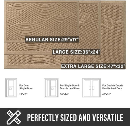 HIYARD Sturdy Front Door Mat, Absorbent Muddy Dirt Resist Welcome Door Mats - Image 4