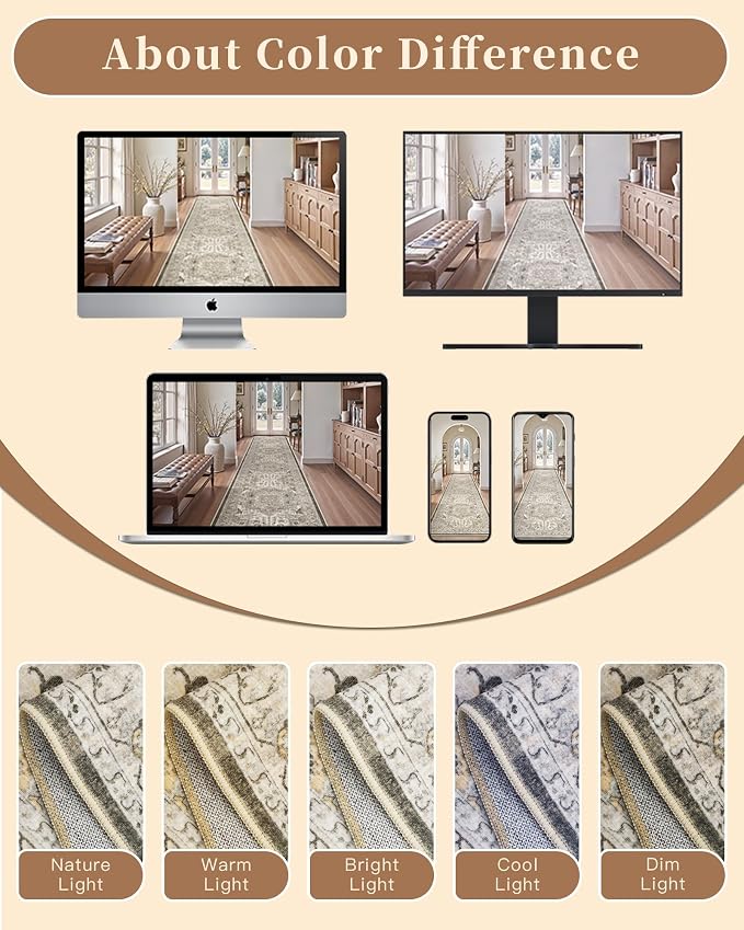 Madane Washable Runner Rug 2x6, Ultra-Thin Non-Slip Non-Shedding Hallway Runner - Image 10