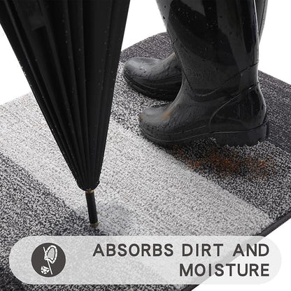 Kitinjoy Indoor Outdoor Door Mat, 30x17 Non-Slip Absorbent Dirt Trapper - Image 2