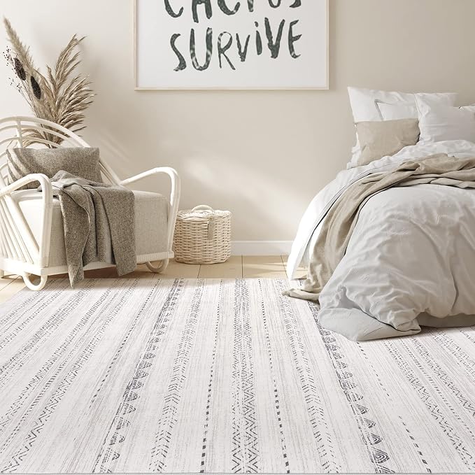 Nakagishi 6x9 Area Rugs Living Room: Washable Boho Large Neutral Soft Farmhouse - Image 6
