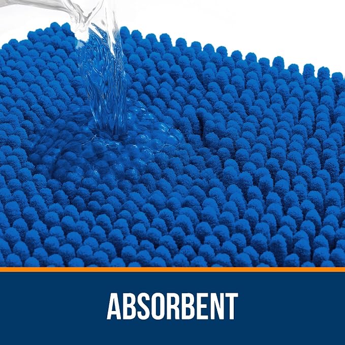 OLANLY Large Bathroom Rugs 50x30, Soft Absorbent Chenille Bath Rugs, Rubber - Image 4