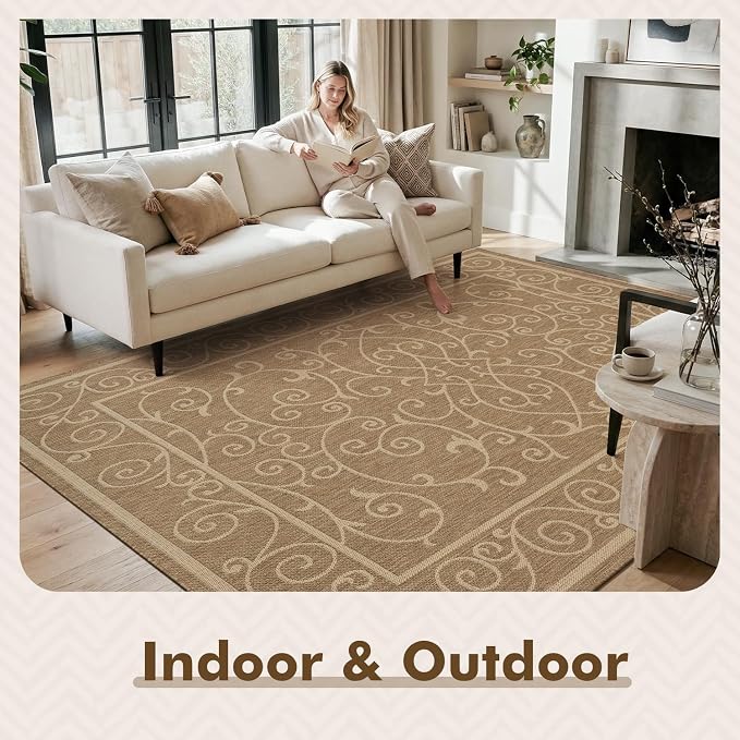 MontVoo-Outdoor Rug-Patio Rug 5x7 ft Polypropylene Indoor Outdoor Rugs Outdoor - Image 3