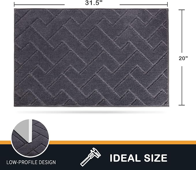 PURRUGS Dirt Trapping Door Mat 20" x 31.5", Non-Slip Machine Washable Entry Rug - Image 2