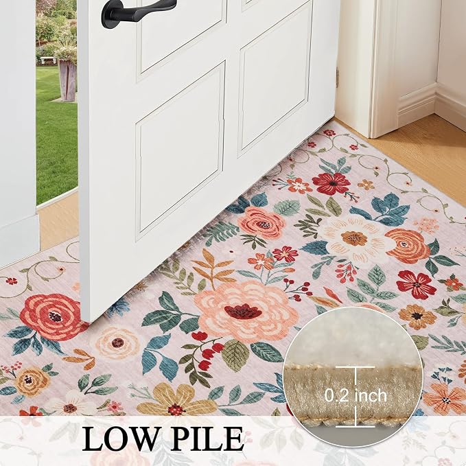 DUKINO 3x5 Area Rug, Floral Rugs - Image 8