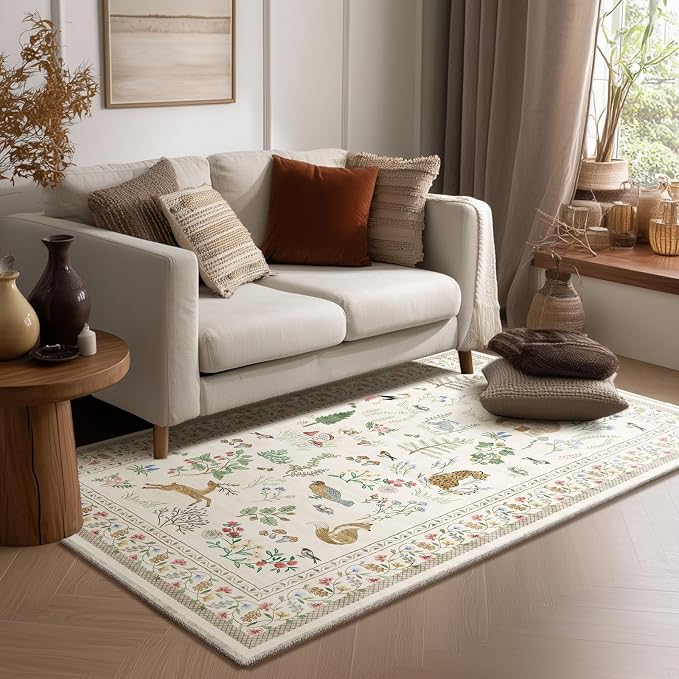 4x6 Washable Area Rugs for Entryway: Small Living Room Rug Stain Resistant Non by palohom