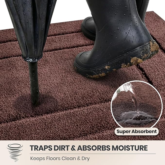 PURRUGS Dirt Trapping Door Mat 24" x 59", Non-Slip/Skid Machine Washable - Image 2