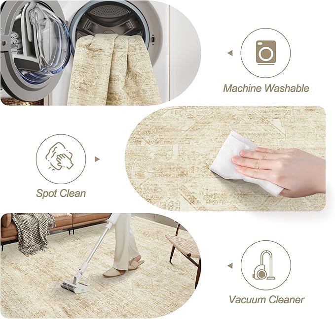 Soalmost Washable Area Rug 9x12, Large Soft Rugs - Image 4
