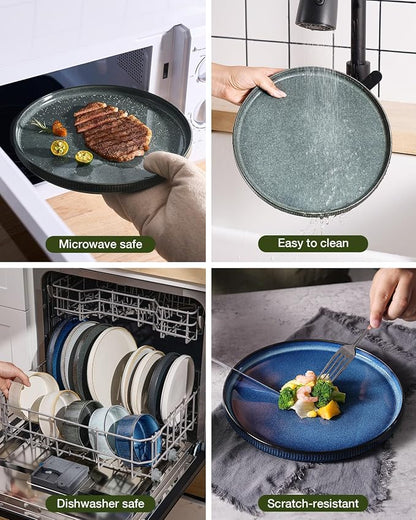 Famiware Star Stoneware Dinnerware Set, Reactive Glaze Plates & Bowls - Image 7