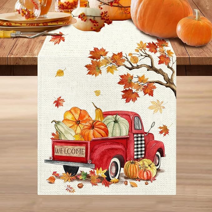 Bonsai Tree Table Runner Fall 54, Small Fall Runner by BonsaiTree