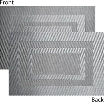 PIGCHCY Placemats Set of 6, Washable Woven Place Mats Vinyl Table Mats Non Slip - Image 3