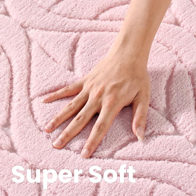 Macgace 6x9 Pink Area Rug, Soft Shag Carpet, Washable Living Room Rugs - Image 3