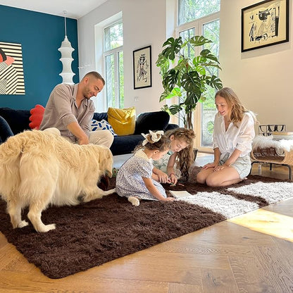 OLANLY 6x6 Area Rugs for Living Room Bedroom, Machine Washable Soft Fluffy - Image 5
