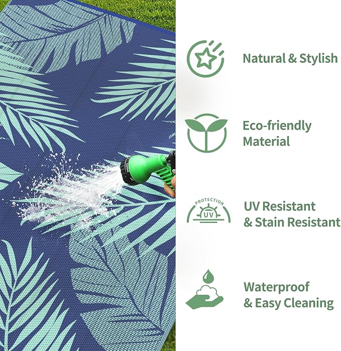 GENIMO Outdoor Rug 9' x 12' Waterproof - Image 6
