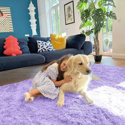 OLANLY 3x5 Machine Washable Small Bedside Rug, Soft Fluffy Shaggy Rugs - Image 5