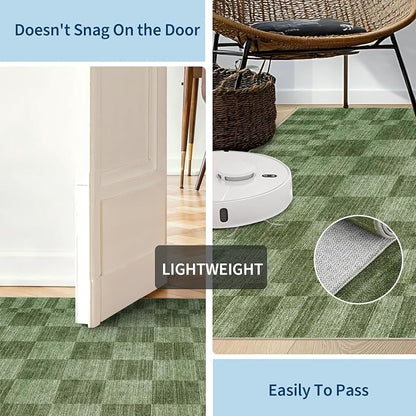 GarveeHome Moss Green Checkered Rug 5×7 Area Rugs - Image 7