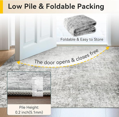 RELEANY Washable Area Rugs 2'x3' Non-Slip Modern Abstract Soft - Image 5
