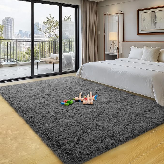 qulint 5x7 Area Rugs for Living Room, Soft Fluffy Bedroom Carpet 5x7 Shag - Image 7
