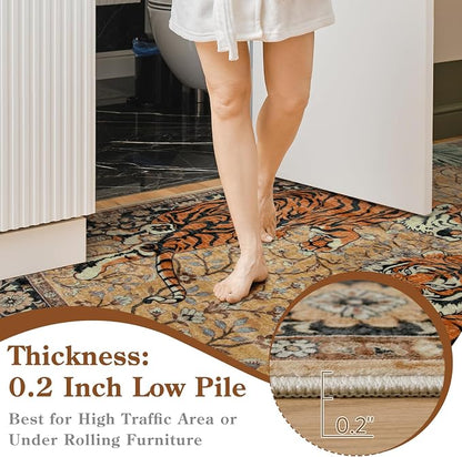 Moynesa Tiger 6x9 Rug, Washable Large Rugs - Image 6