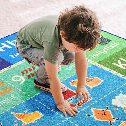 Macgace ABC Kids Rug for Playroom, 4x6 Washable Classroom Area Rugs, Toddler - Image 5