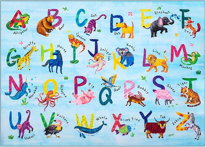 5x7 ABC Classroom Rug for Kids Playroom, Alphabet Rug - Image 8