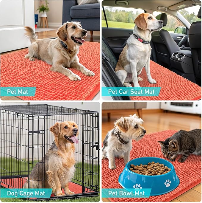 OLANLY Dog Door Mat for Muddy Paws 32x20, Absorbs Moisture and Dirt, Absorbent - Image 7