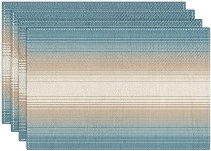 Emvency Farmhouse Placemats Set of 4, 12x18 Inch, Boho Coastal | Western by Emvency