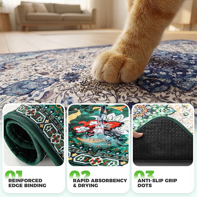 Hompet Cat Litter Mat 2 Pack, 24x60 Large Machine Washable Trapping Mats - Image 5