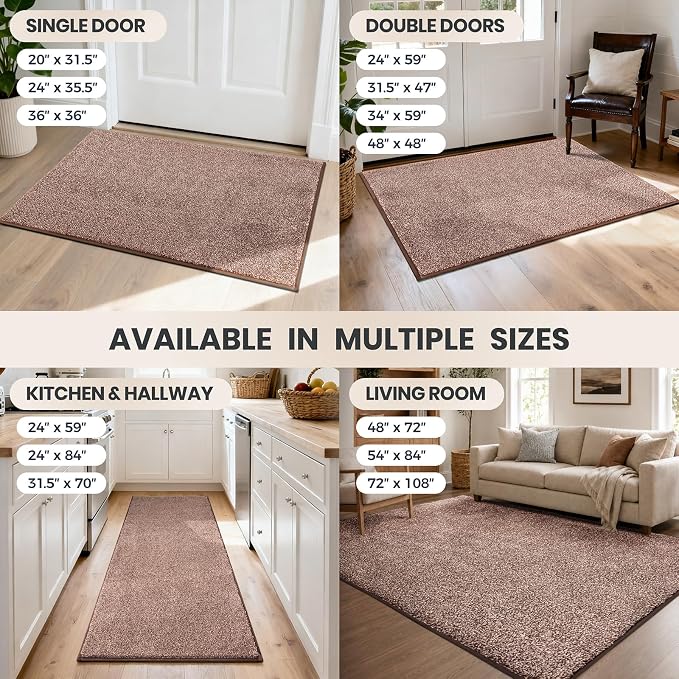 PURRUGS Dirt Trapping Door Mat 24" x 84", Non-Slip Machine Washable Entryway Rug - Image 9