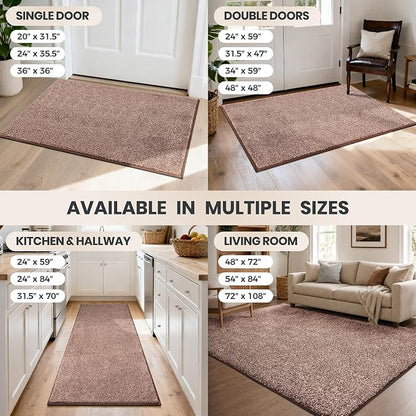 PURRUGS Dirt Trapping Door Mat 24" x 84", Non-Slip Machine Washable Entryway Rug - Image 9