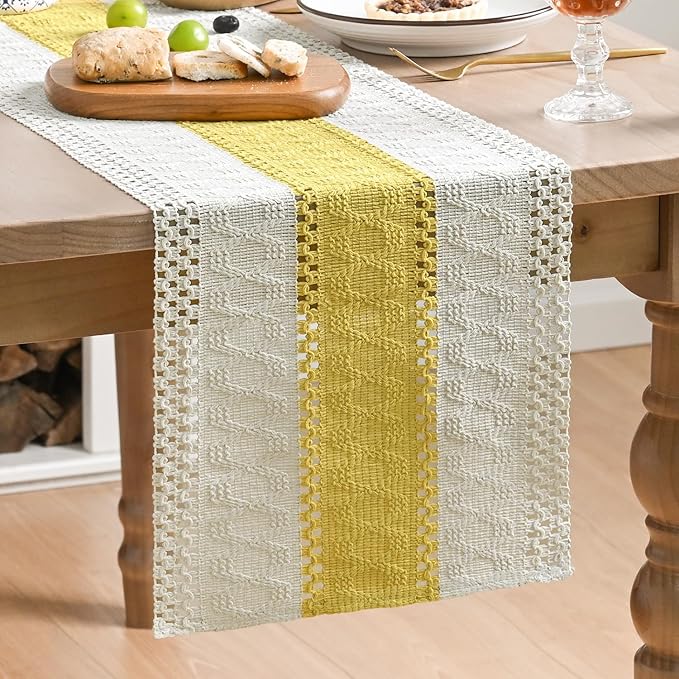 Artoid Mode Yellow Farmhouse Rustic Table Runner 12x90 Inch | Seasonal Holiday by ArtoidMode
