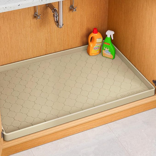 Jin&Bao Waterproof Under Sink Mat 25" x 19", Thick Silicone Mat Cabinet by Jin%26Bao