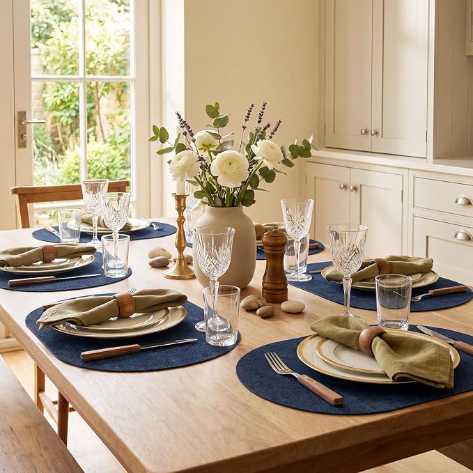 Placemats Set of 6-17" x 11.8" Waterproof & Heat Resistant Oval Place Mats - Image 5