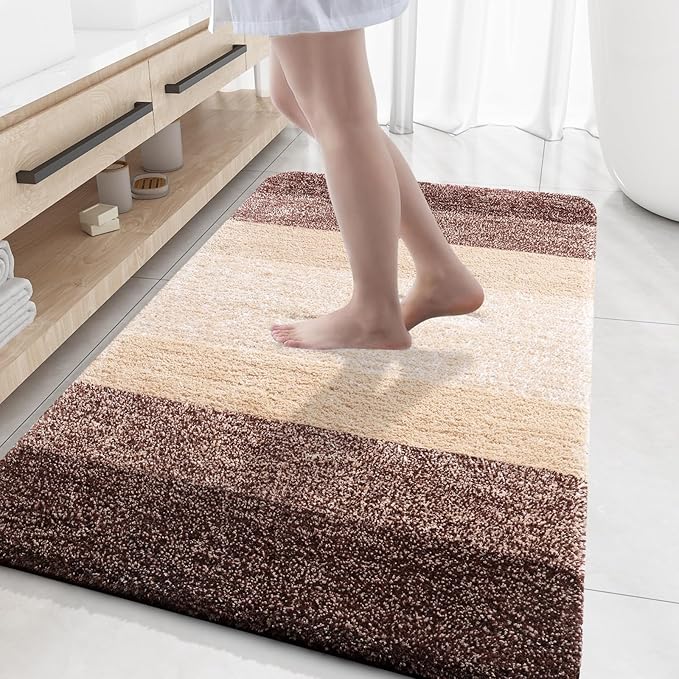 OLANLY Bathroom Rug Mat 59x35, Extra Soft Absorbent Microfiber Bath Rugs by OLANLY