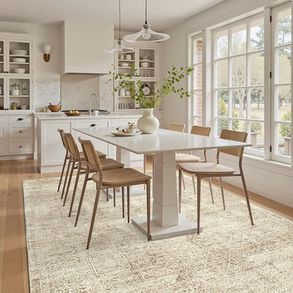 Soalmost 6x9 Area Rug for Living Room Floral Washable Non-Slip Modern Rugs for - Image 3