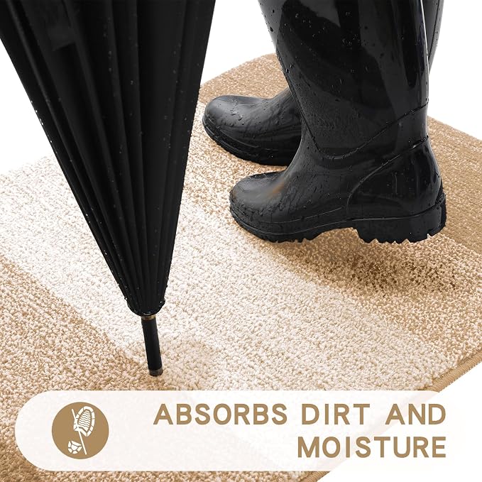 Kitinjoy Indoor Outdoor Door Mat, 54x24 Non-Slip Absorbent Dirt Trapper - Image 2