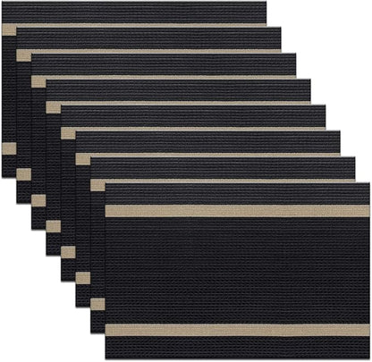 PIGCHCY Luxurious Placemats Set of 8, 18 x 12 inches Elegant Placemats Non-Slip by PIGCHCY