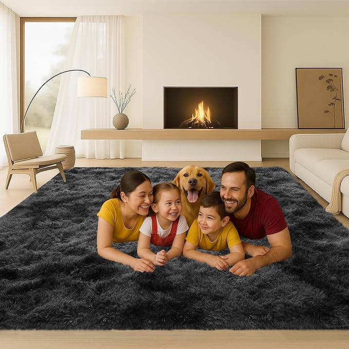 Large 9x12 Area Rug for Living Room, Soft Shag Rugs for Bedroom, Non-Slip Ultra - Image 3