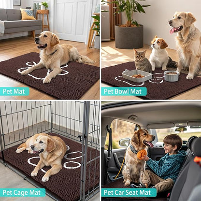 Smiry Dog Door Mat for Muddy Paws, Absorbent Dirt Trapper Non Slip Quick Dry - Image 8
