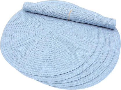 SHACOS Round Braided Placemats Set of 8 Washable 15 inch Round Non Slip Table - Image 6