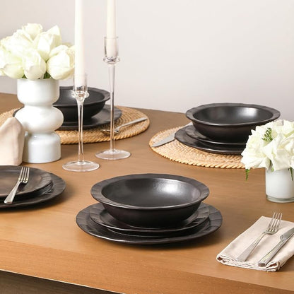 Stone Lain Oasis Stoneware 24 Piece Dinnerware Set, Home Kitchen Dish Set - Image 6