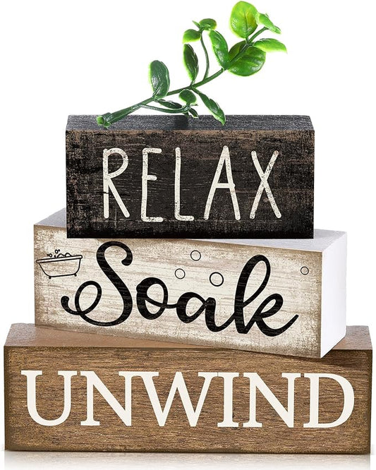 Moucuny 4 Pcs Bathroom Shelf Decor Sign Farmhouse Bathroom Decor and by Moucuny