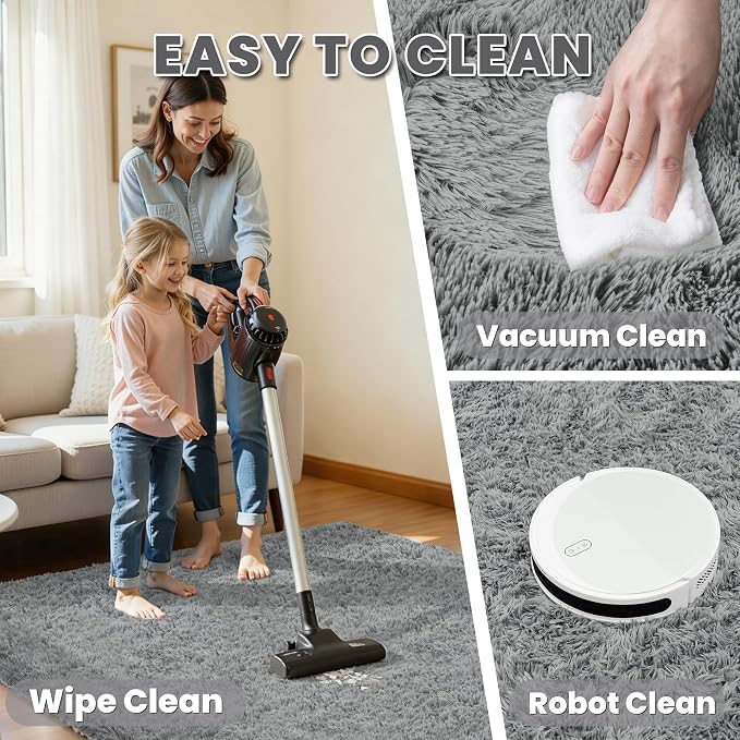 6x9 Area Rug for Living Room, Ultra Soft Fluffy Shag Rugs for Bedroom, Non-Slip - Image 4