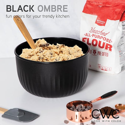 COOK WITH COLOR Prep Bowls with Lids- Wide and Deep Nesting Plastic Small - Image 3