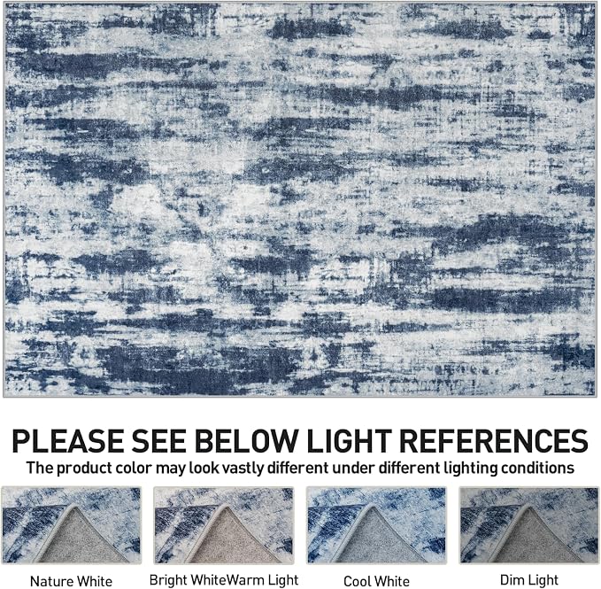 4x6 Area Rugs Washable Rug: Modern Abstract Living Room Rug Soft Anti-Skid Thin - Image 7