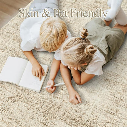 Soalmost 6x9 Area Rug for Living Room Floral Washable Non-Slip Modern Rugs for - Image 5